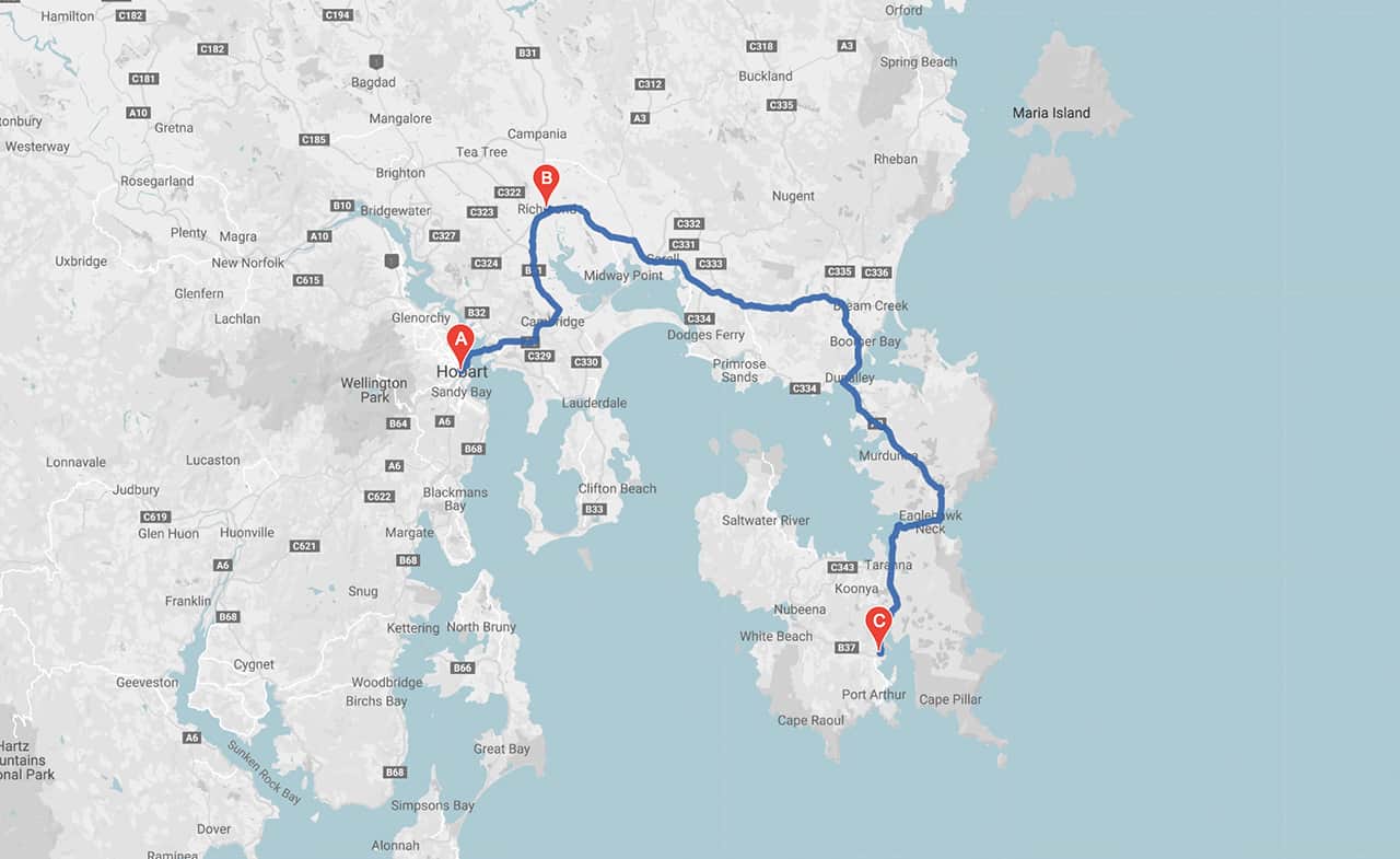 Hobart to Port Arthur Itineraries Tasmania