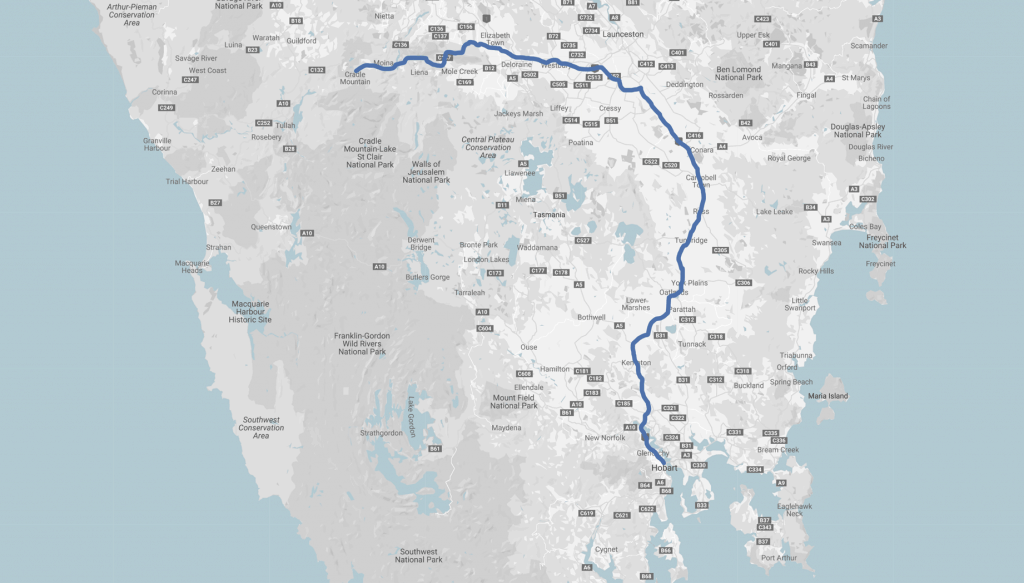 hobart to cradle mountain road trip